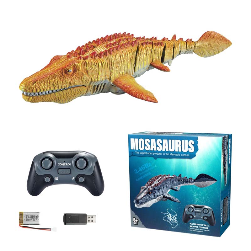 Mosasaurus Dinosaur Toys, Upgrade Remote Control Water Toy, Pool Toys for Kids Ages 4-8, RC Dino with Light and Spray