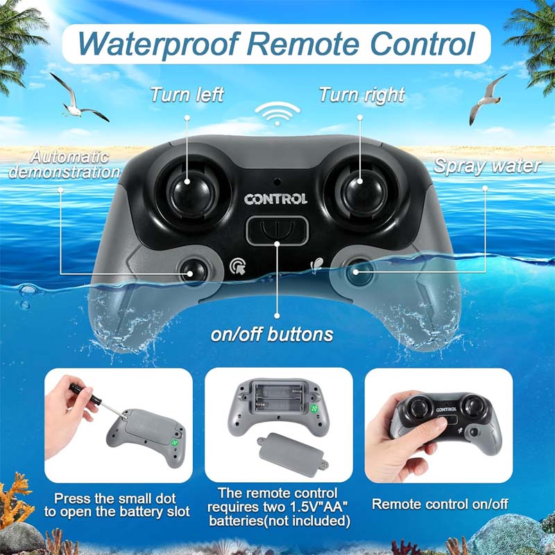 Mosasaurus Dinosaur Toys, Upgrade Remote Control Water Toy, Pool Toys for Kids Ages 4-8, RC Dino with Light and Spray