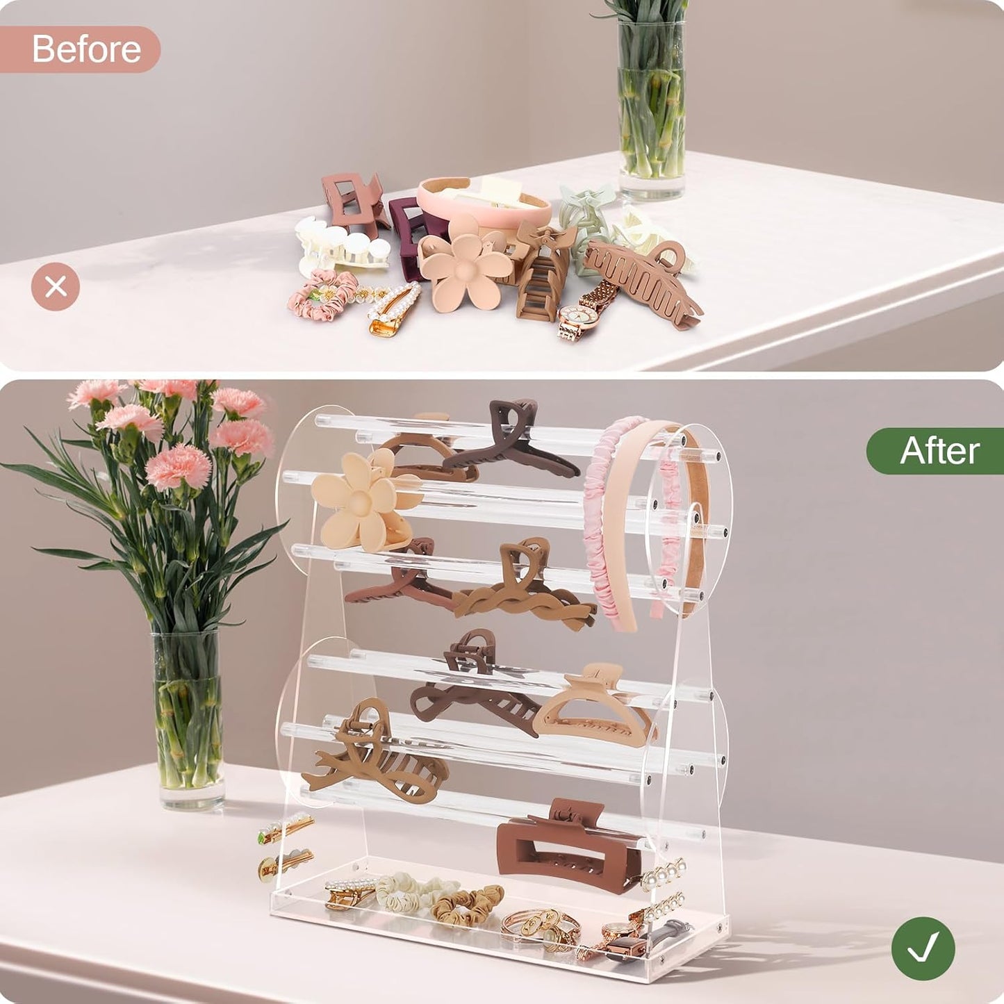 360-Degree Rotating Hair Clip Organizer