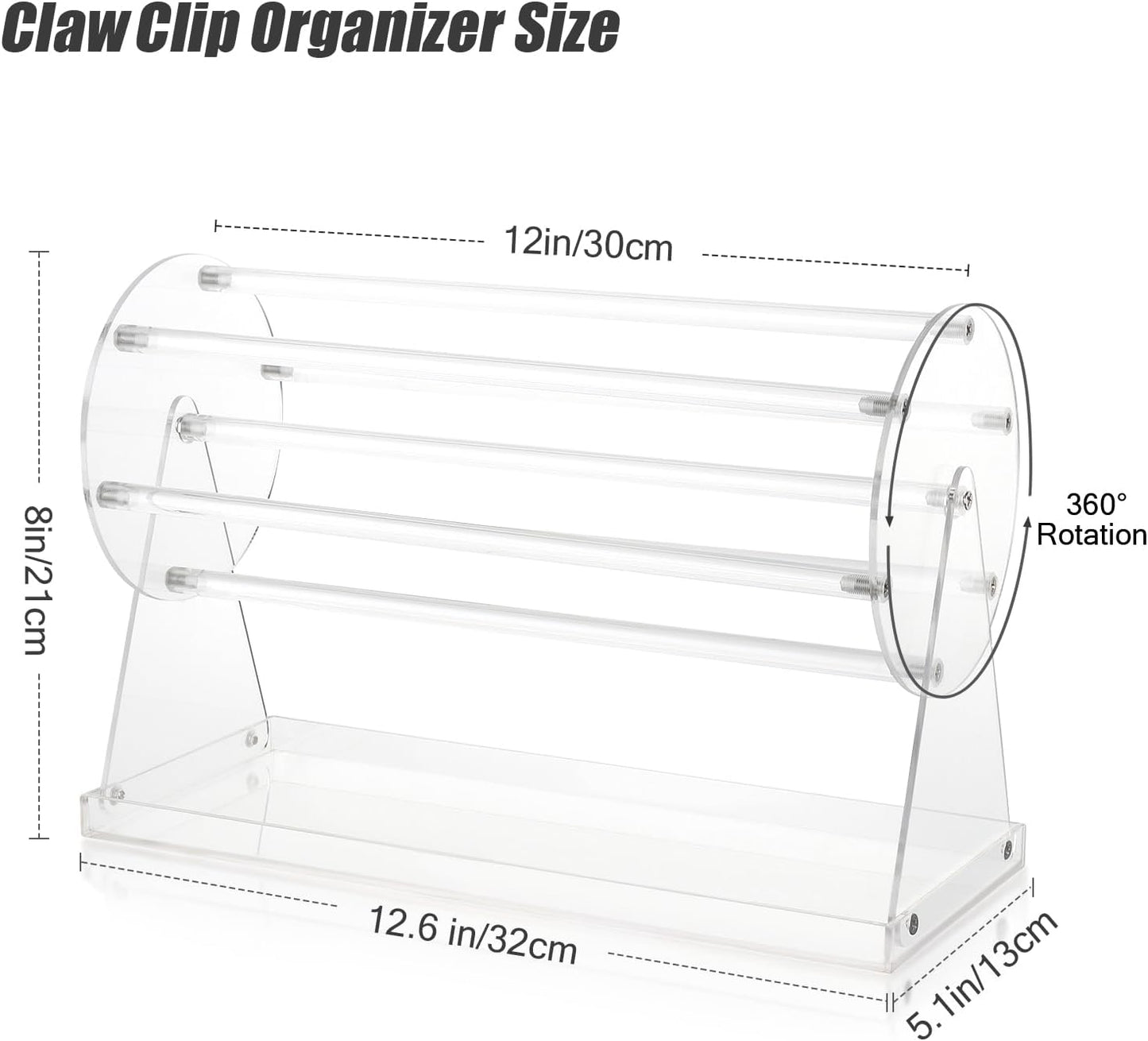 360-Degree Rotating Hair Clip Organizer