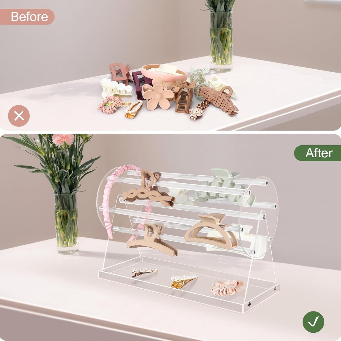 360-Degree Rotating Hair Clip Organizer