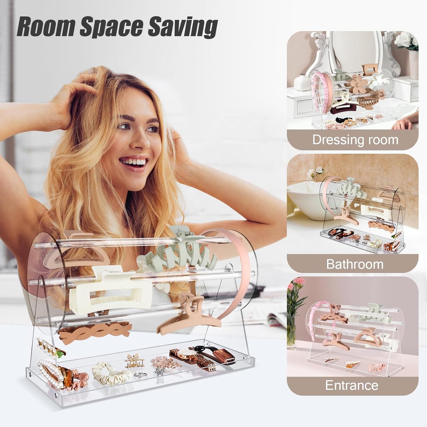 360-Degree Rotating Hair Clip Organizer