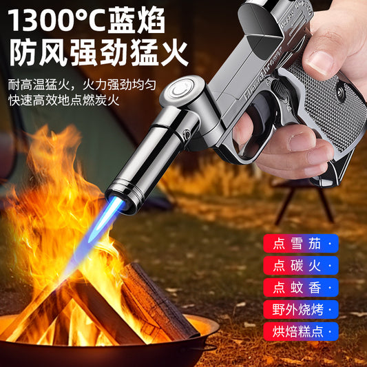New rotatable foldable nozzle welding spray gun outdoor camping barbecue ignition tool large firepower inflatable lighter
