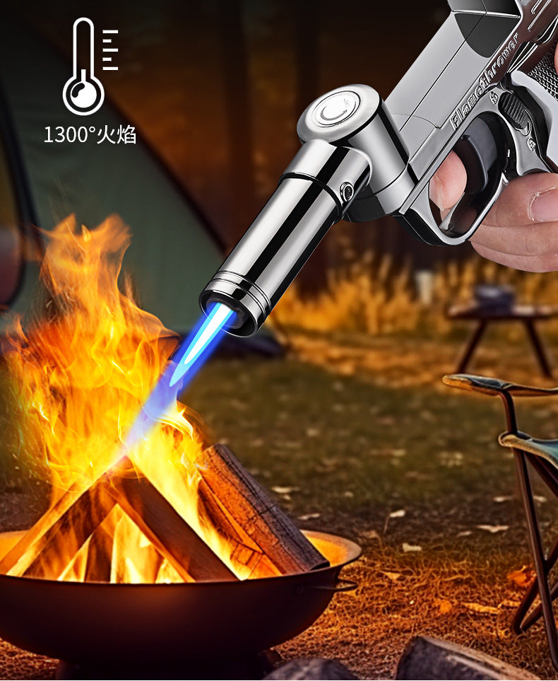 New rotatable foldable nozzle welding spray gun outdoor camping barbecue ignition tool large firepower inflatable lighter