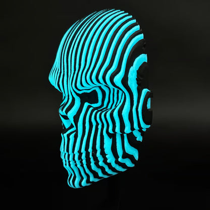 3D printed luminous quantum skull decoration