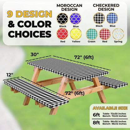 Outdoor picnic table three-piece set waterproof, oil-proof and stain-resistant table and chair covers