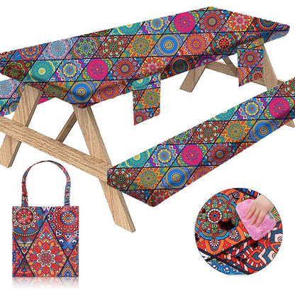 Outdoor picnic table three-piece set waterproof, oil-proof and stain-resistant table and chair covers