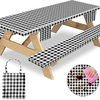 Outdoor picnic table three-piece set waterproof, oil-proof and stain-resistant table and chair covers