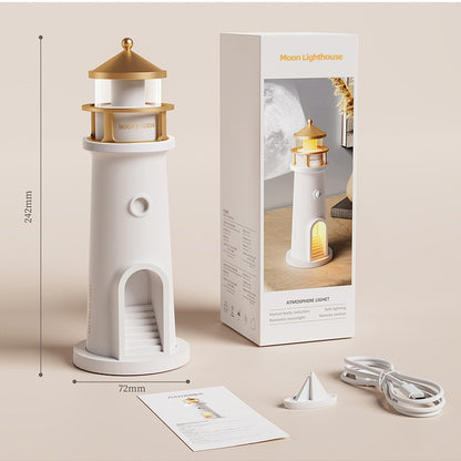 Moonlight lighthouse projection lamp atmosphere bedroom bedside with sleeping night light