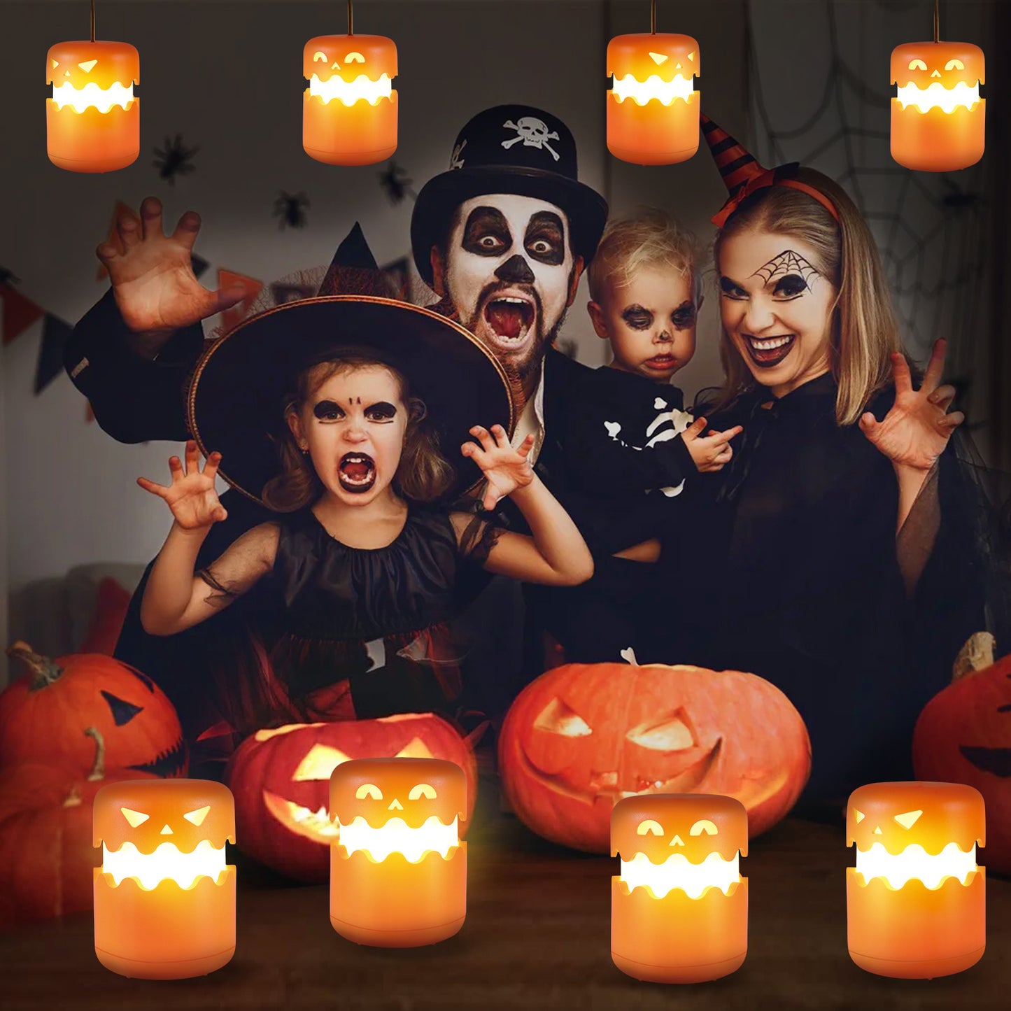Built-in 1800ma lithium battery Halloween funny portable pumpkin lantern decoration supplies
