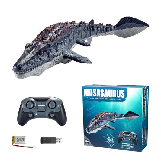 Mosasaurus Dinosaur Toys, Upgrade Remote Control Water Toy, Pool Toys for Kids Ages 4-8, RC Dino with Light and Spray