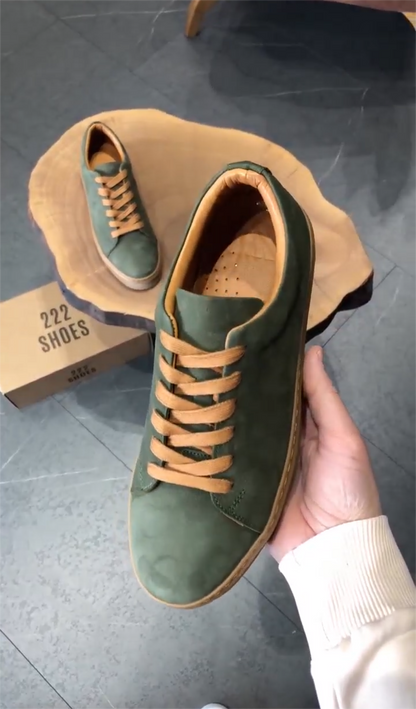 ✅High -quality Dedication✅Green suede panel shoes