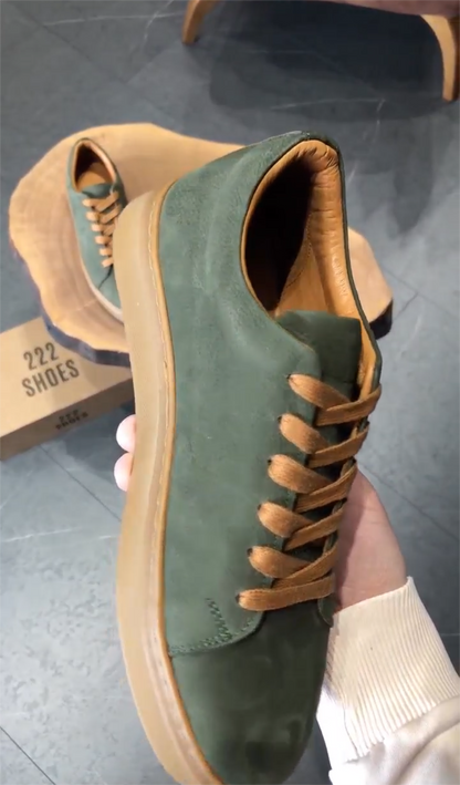 ✅High -quality Dedication✅Green suede panel shoes