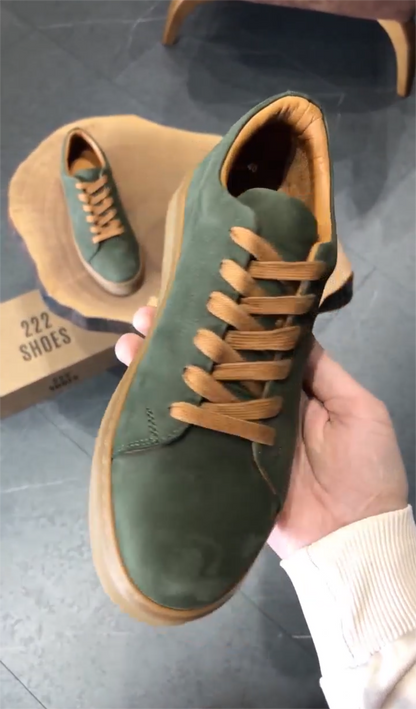 ✅High -quality Dedication✅Green suede panel shoes