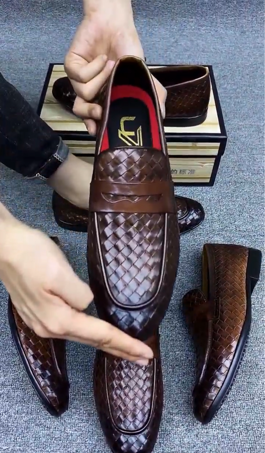 ✅High -quality Dedication✅New England Woven Leather Shoes