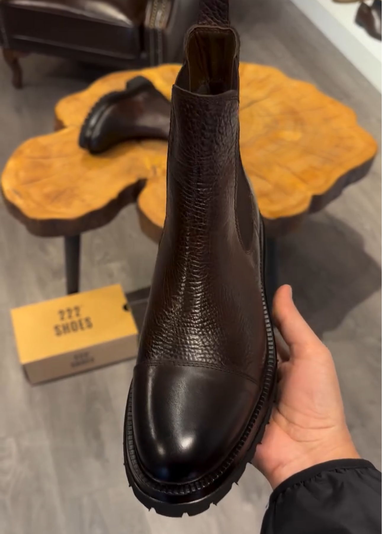 Genuine Leather Fine Textured Tall Men's Boots