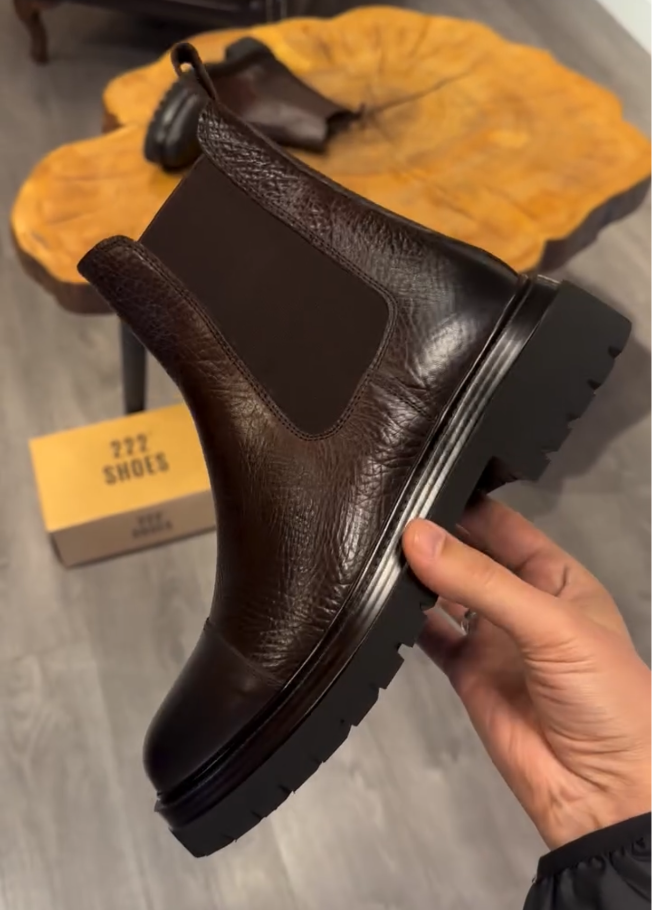 Genuine Leather Fine Textured Tall Men's Boots