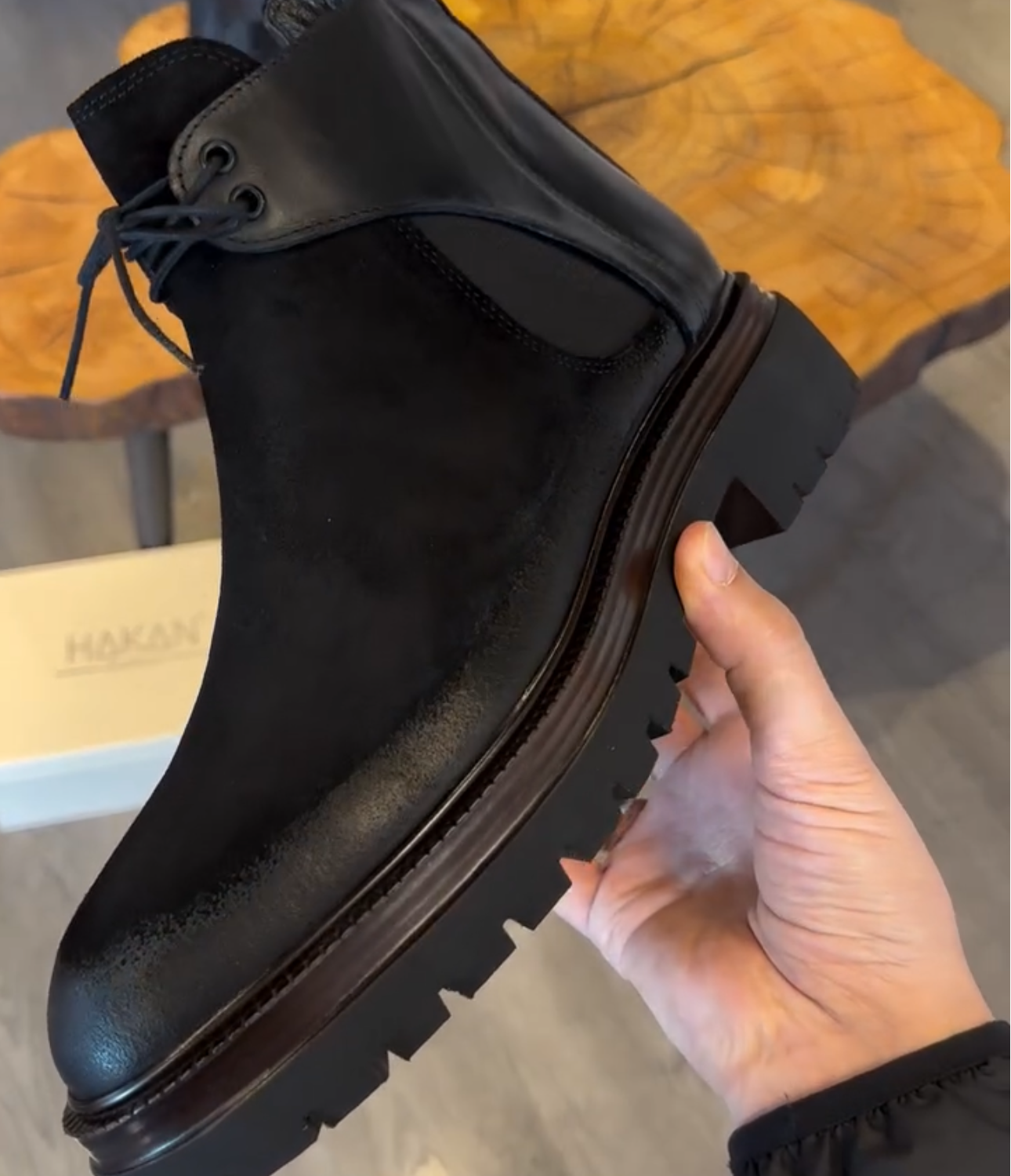 New Black Leather Martin Boots