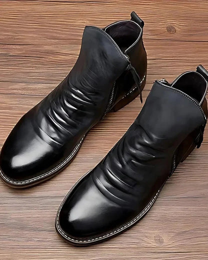 Men's Vintage Zipper Ankle Boots