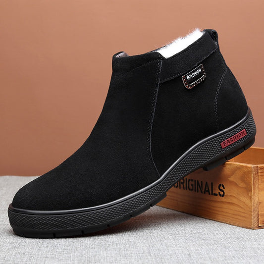 Autumn and winter padded black cotton shoes