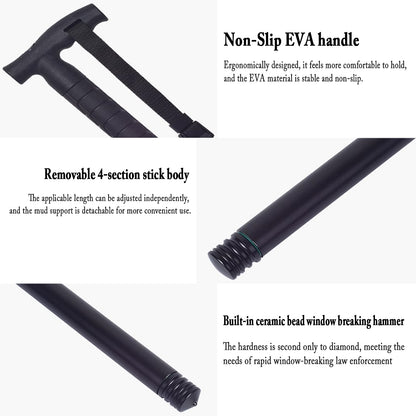 Telescopic trekking pole outdoor multifunctional retractable self-defense stick double lock trekking pole car window breaker