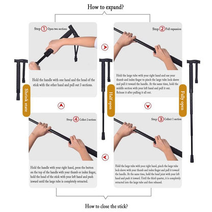 Telescopic trekking pole outdoor multifunctional retractable self-defense stick double lock trekking pole car window breaker