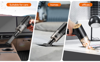 Car Vacuum Cleaner with Blower, Air Blower and Vacuum Cleaner 2 in 1, 48000RPM Powerful Suction Wireless Vacuum Cleaner, USB Rechargeable Handheld Vacuum Cleaner for Car, Washable HEPA Filter