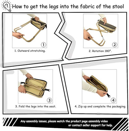 Folding Backpacking Stool Mini Folding Outdoor Camping Stool