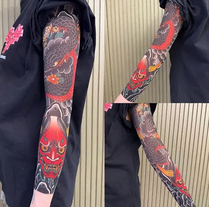 Ultra-clear Tattoo Sleeve Arm Cover Sun Protection High Elasticity Seamless Ice Sleeve UV Protection Quick-drying Arm Protection