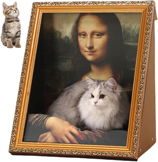 Art 3D Oil Painting with Armrest Front Panel Cat Scratching Post