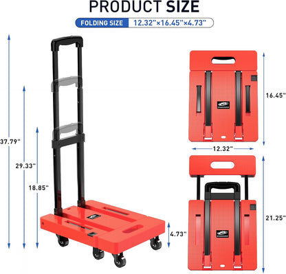 Folding Trolley, 500 lb Heavy Duty Luggage Trolley