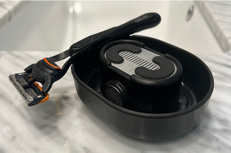Shaver rinser battery-free design shaver cleaner
