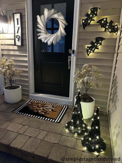 Set of three large light-up bat decorations