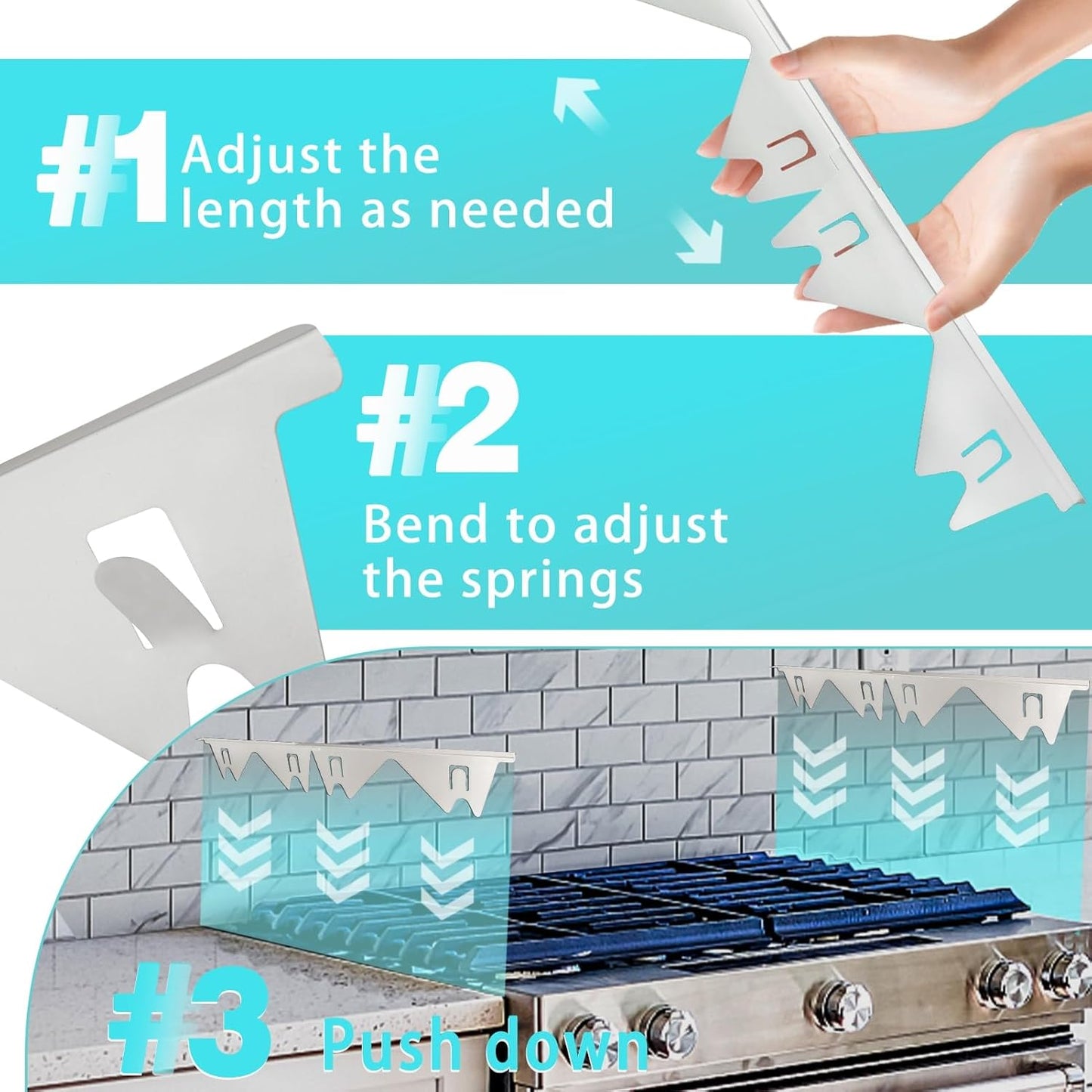 2 pieces Stove Gap Covers Stainless Steel