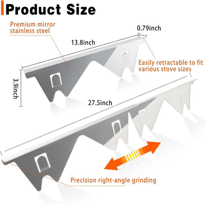2 pieces Stove Gap Covers Stainless Steel