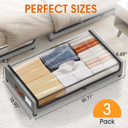 2-piece under bed storage box with wheels
