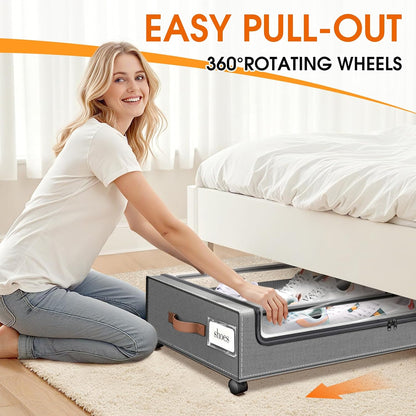 2-piece under bed storage box with wheels