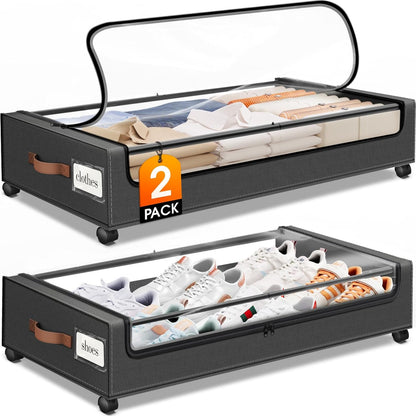 2-piece under bed storage box with wheels