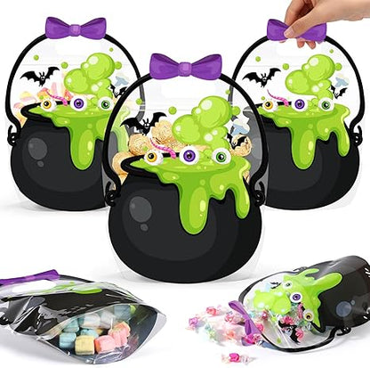 🔥Last Day 50% OFF - Fuutreo 50 Pcs/100PCS Halloween Favor Bags Transparent Pumpkin Sealed Pouches🍬