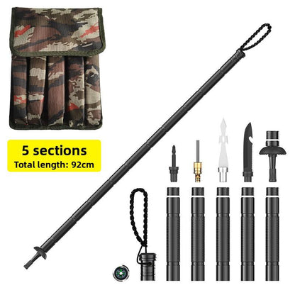7-in-1 Tactical Trekking Pole - Retractable, Foldable, Multifunctional