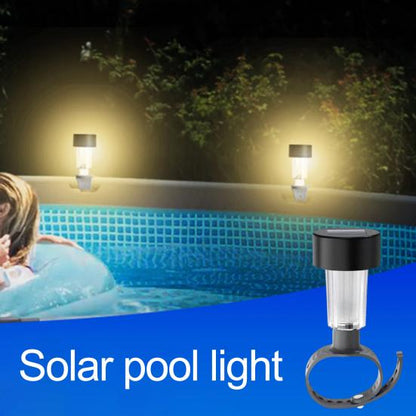 Solar Powered Waterproof Above Ground Pool Fence Lights Warm White Light Outdoor Framed Swimming Pool Fence Decorative LED Lights