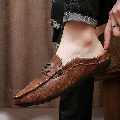 Men's slip-on lazy closed-toe half-slippers