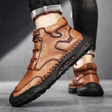 Men's Hand-Sewn Lace-Up Hiking Outdoor Boots