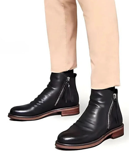 Men's Vintage Zipper Ankle Boots