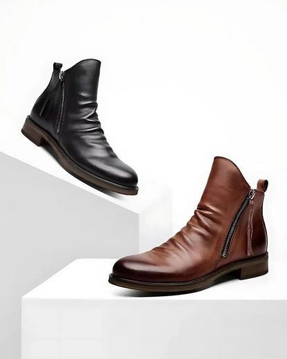 Men's Vintage Zipper Ankle Boots