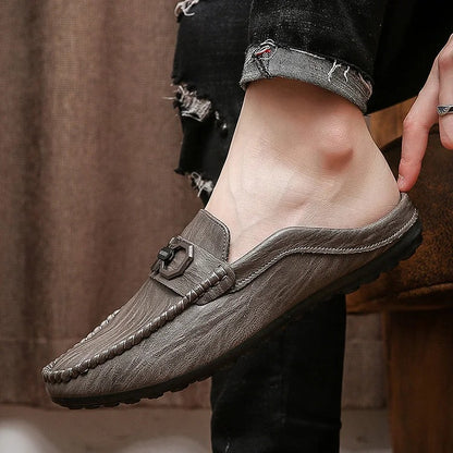 Men's slip-on lazy closed-toe half-slippers