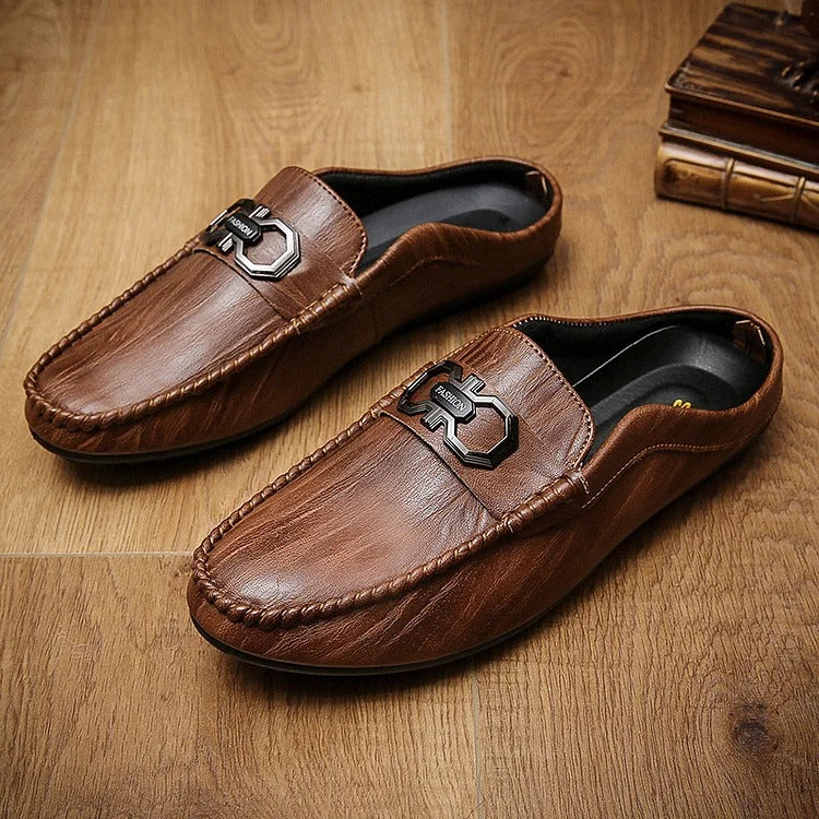 Men's slip-on lazy closed-toe half-slippers