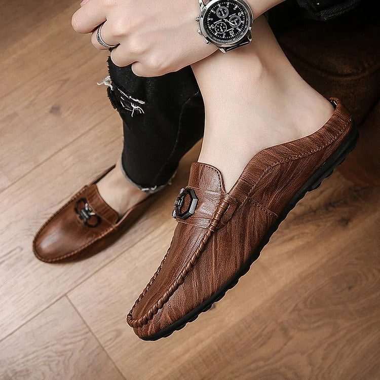 Men's slip-on lazy closed-toe half-slippers