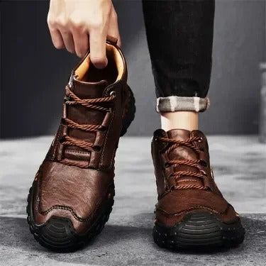 Men's Hand-Sewn Lace-Up Hiking Outdoor Boots