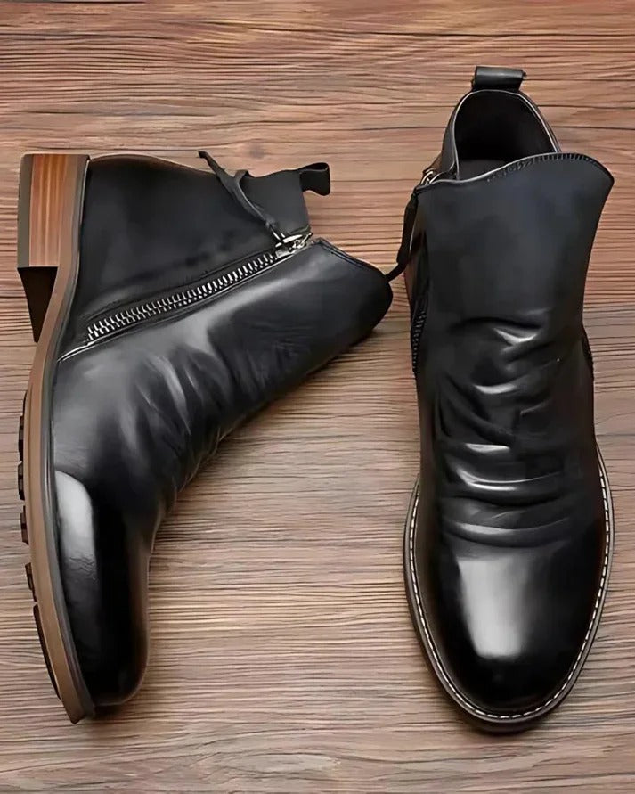 Men's Vintage Zipper Ankle Boots